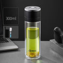 DecorBites™ Insulated Glass Cup: Large Capacity, One-Click Open Lid, Heat-Resistant Double-Layer