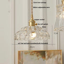 DecorBites™ Amber Glass Walnut Wood LED Pendant Lamp with Copper Knob Switch