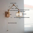 DecorBites™ LED Wall Lamp Rotatable Glass Walnut Swing Arms Hallway Stair Light