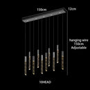 DecorBites™ Crystal Chrome LED Chandelier: Luxury Duplex Stair Loft Pendant Light for Living Room