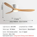 DecorBites™ 52" Low Floor Fan Lights Wood Blade Remote Control Ceiling Fan Strong Winds