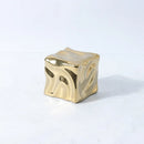 DecorBites™ Gold Ceramic Geometric Irregular Fold Pattern Decorative Figurine