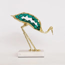 DecorBites™ Crystal Crane Sculpture: Green Gem Bird Figurine for Home Decor