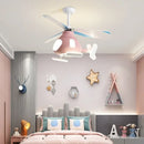 DecorBites™ Kids' Helicopter Ceiling Fan with LED Light Chandelier - Modern Aircraft Design