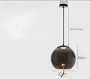 Sleek smoked glass led chandelier living room pendant light