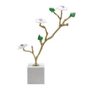 DecorBites™ Crystal Flower Tree Sculpture: Golden Branches with Marble Base