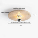DecorBites™ LED Ceiling Lamp Natural Yellow Travertine Walnut Wood Ceiling Lights
