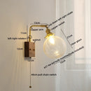DecorBites™ Glass Copper LED Wall Lights Modern Bedside Lamp Applique Da Parete