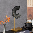 DecorBites™ Crescent Moon Resin Relief Ornament Gradient Jade Pendant