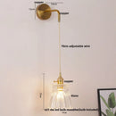 DecorBites™ Clear Glass LED Wall Lamp Pull Chain Switch Modern Luxury Home Decor