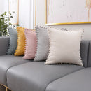 DecorBites™ Corduroy Pompom Cushion Cover 45x45 for Sofa Living Room