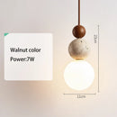 DecorBites™ Cream Style LED Pendant Lamp for Bedroom, Stone Wood Design