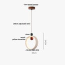 DecorBites™ LED Pendant Lights Bar Decor Yellow Travertine Stone Wood Hang Lamp