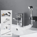 DecorBites™ Black Brass Single Handle Bathroom Basin Faucet with Shower Head, Hot and Cold Mixer Tap