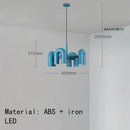 DecorBites™ Art Deco Metal Chandelier in Orange Blue Gray Black for Home and Business