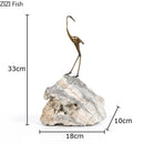 DecorBites™ Golden Crane Sculpture: Modern Desk Decoration and Crafts for Room Aesthetics
