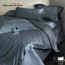 DecorBites™ Luxe Egyptian Cotton Jacquard Bedding Set: Duvet, Bedspread, Sheet, Pillowcases
