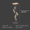 DecorBites™ Crystal Rings Chandelier: Staircase Luxury LED Lighting Fixture