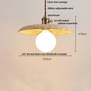 DecorBites™ LED Knob Switch Pendant Lamp Yellow Travertine Copper Wabi Sabi Hanging Lights