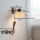 DecorBites™ LED Wall Light Fixture Modern Nordic Rotating Reading Lamp White Ceramic Wood