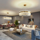 DecorBites™ Crystal LED Chandelier: Luxury Dimmable Pendant Light for Bedroom, Living, Dining Room
