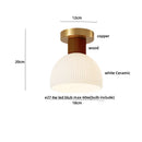 DecorBites™ Amber Ice Crack Glass Wood Ceiling Light - Nordic Modern LED Fixture