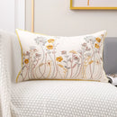 DecorBites™ 3D Pink Flower Farmhouse Style Cushion Cover 45x45cm - Embroidered Sofa, Bed, Living Room