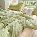 DecorBites™ Diamond Grid Jacquard Bedding Sets: Cooling, Soft Duvet Cover for Summer & Autumn