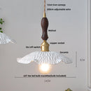 DecorBites™ LED Pendant Light Ash Wood White Ceramic Japanese Style Hanging Lamp