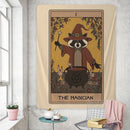 DecorBites™ Cute Raccoon Tarot Card Tapestries: Boho Mystery Art for Hippie Home Decor