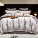 DecorBites™ Gold Leaves Jacquard Cotton Bedding Set with Smooth Egyptian Cotton Duvet Cover