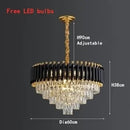 DecorBites™ Crystal LED Pendant Chandelier, Luxury Black Lighting for Bedroom, Living, Dining Room