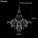 DecorBites™ Golden Lustre Crystal Chandelier for Living Dining Bedroom LED Lights