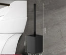 DecorBites™ Black Aluminum Toilet Brush Holder Set with Scrub Brush