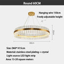 DecorBites™ Crystal LED Ring Chandelier: Modern Home Lighting Fixture