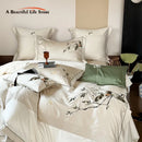 DecorBites™ Deluxe Lyocell Cotton Embroidery Bedding Set - Soft, Silky, Breathable Luxury Bed Set