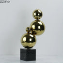 DecorBites™ Golden Balls Geometric Metal Sculpture Room Desk Decoration Ornaments