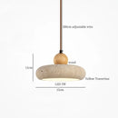 DecorBites™ LED Pendant Lamp Mid Century Modern Decor Yellow Travertine Wood Hanglamp