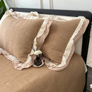 DecorBites™ Lace Ruffles Quilted Bedspread Set with Pillowcases Queen Size