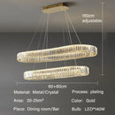 Modern gold crystal pendant chandelier for dining room