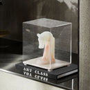 Acrylic Display Case on Travertine Base by DecorBites™ for Collectibles, Figurines, Desserts