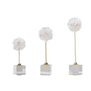 DecorBites™ Crystal Flower Glass Craft Hyalinite Sculpture Metal Decorative Figurine