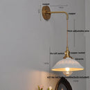 DecorBites™ Ceramic Brass LED Wall Light Fixture Pull Chain Switch Bedside Sconce