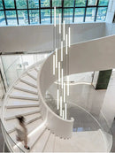 DecorBites™ Loft Black Chandelier: Acrylic Villa Ceiling Lamp for Living Room & Staircase