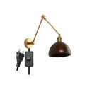 DecorBites™ Copper Swing Arm LED Wall Sconce with Pull Chain Switch, Modern Nordic Wooden Lamp