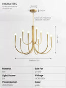 DecorBites™ Brass Chandelier: Stylish Pendant Lights for Dining Room, Living Room, Kitchen Island & Bedroom