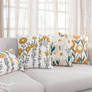 DecorBites™ Daisy Floral Geometric Embroidery Pillow Cover Yellow Blue 45x45cm Soft Cozy