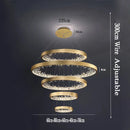 DecorBites™ Crystal LED Chandelier Circle Hanging Lamp - Modern Luxury Dimmable Lighting