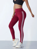 Yoga Leggings Women Striped Slim Sports Pants