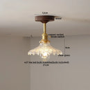 DecorBites™ Green Glass LED Ceiling Lights: Modern Copper Wood Indoor Lamp
